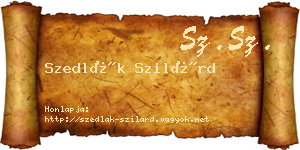 Szedlák Szilárd névjegykártya